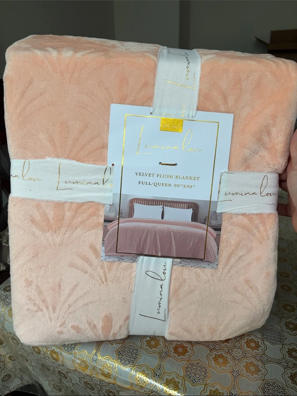 Velvet Plush Blanket - Peach